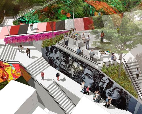 FotografoFoto Alcaldía de Medellín:Con un nuevo tramo del Viaducto Media Ladera se ampliará el graffitour en la comuna 13. 